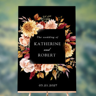 Moody Autumn Floral Elegant Acrylschild