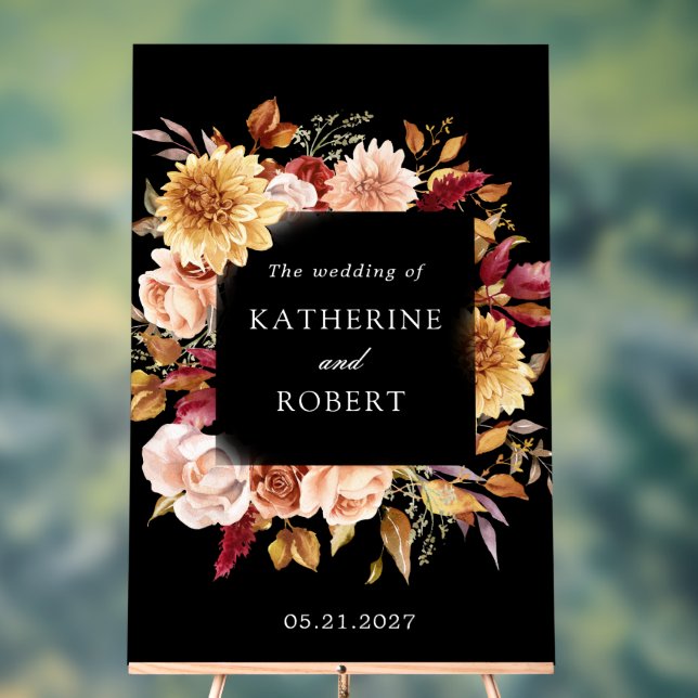 Moody Autumn Floral Elegant Acrylschild (Neutral)