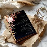 Moody Autumn Floral Elegant Wedding Menu Card Einladung<br><div class="desc">Unsere Kollektion "Moody Autumn Wedding" präsentiert wunderschöne herbstliche Blätter und Blumen in atemberaubenden Erdtönen auf einem dunklen Hintergrund, die für eine elegante Hochzeitsfeier, Büroartikel oder Schreibwaren bereit sind. Verbunden mit einer serifenlosen Sans und einem eleganten Script-Schriftart für kundenspezifische Akzente. Karo in unserem Shop für weitere Artikel aus dieser Sammlung, um...</div>