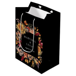 Moody Autumn Floral Monogram Mittlere Geschenktüte