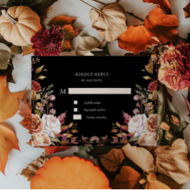 Moody Autumn Floral UAWG Response Card RSVP Karte