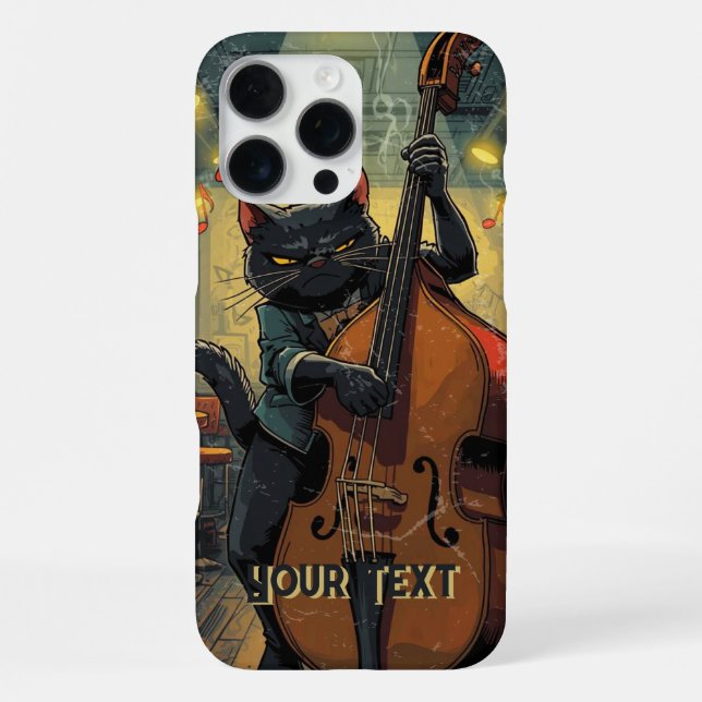 Moody Black Cat Playing Cello Cool Cellist Gift iPhone Hülle (Rückseite)