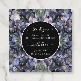 Moody Black Floral Classic Thank You Chic Wedding Geschenkanhänger