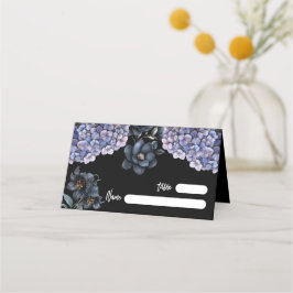 Moody Black Floral Classic Whimsical Chic Wedding Platzkarte