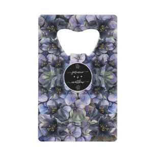 Moody Black Floral Klassische Namen für die Hochze Geldbeutel Flaschenöffner