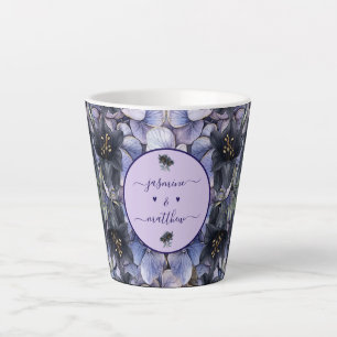 Moody Black Floral Klassische Namen für Paare Hoch Milchtasse
