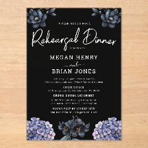 Moody Black Rose Classic Wedding Rehearsal Dinner