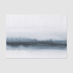 Moody-blaue abstrakte Aquarellbäume dekopuieren Seidenpapier