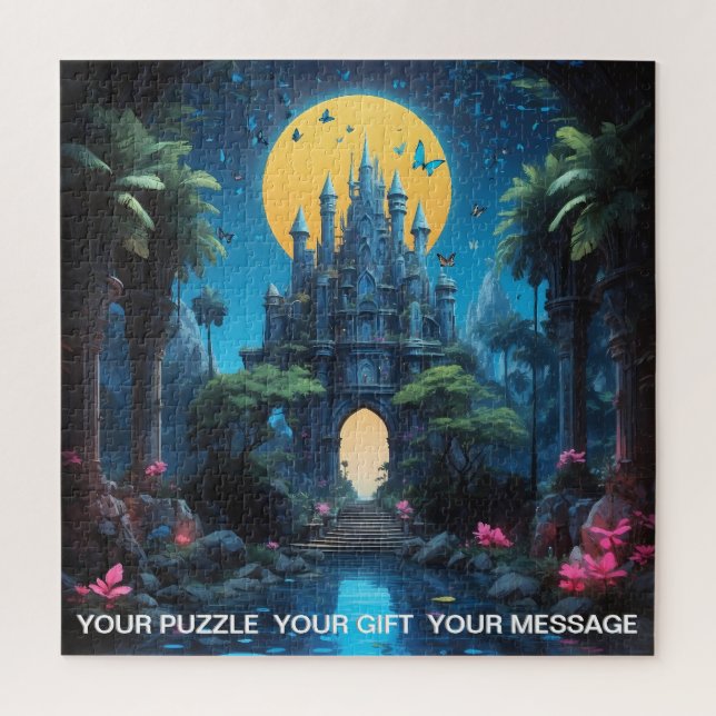 Moody Blue Castle Fantasy Puzzle (Vertikal)