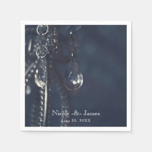 Moody Blue Crystal Chic Hochzeitsempfang Serviette