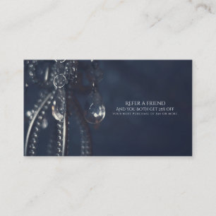 Moody Blue Crystal Elegant Chic Freund werben Empfehlungskarte
