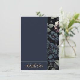 Moody Blue Floral Dankeskarte