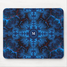 Moody Blue Fraktal Filigree mit Ihrem Monogramm