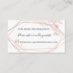 Moody Blue Geometric Floral Wedding Details Card Begleitkarte