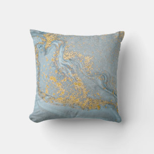 MOODY BLUE GOLD LUXE MARBLE CUSHION KISSEN