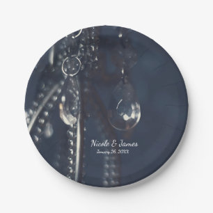 Moody Blue Kristall Elegante Romantische Chic Hoch Pappteller