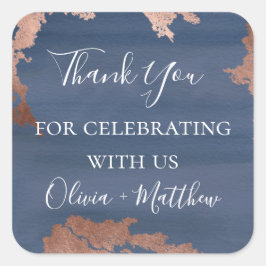 Moody Blue Metallic Personalisiert Quadratischer Aufkleber