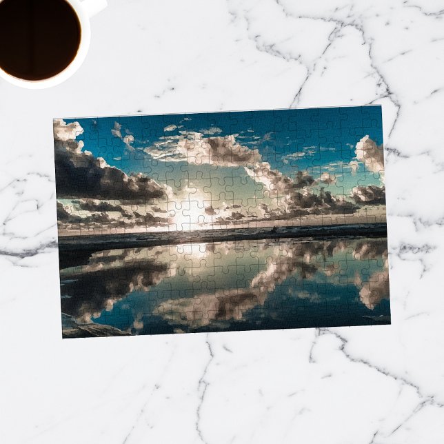 Moody Blue Sky Beach Sunrise Puzzle (Von Creator hochgeladen)