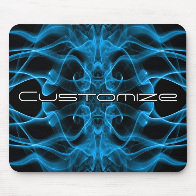 Moody Blue Smoke Custom Abstract Art Mousepad (Vorne)