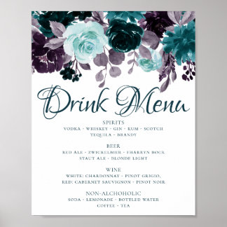 Moody Boho | Aquamarine Blumengartengetränke Poster