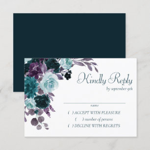 Moody Boho   Aquamarine Türkisblume RSVP Karte