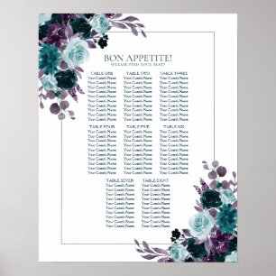 Moody Boho   Aquamarine und Lila 10 Sitzplakette Poster