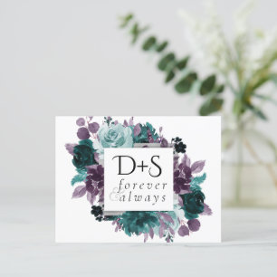 Moody Boho Aquamariner und türkisfarbener Dunkle Ankündigungspostkarte