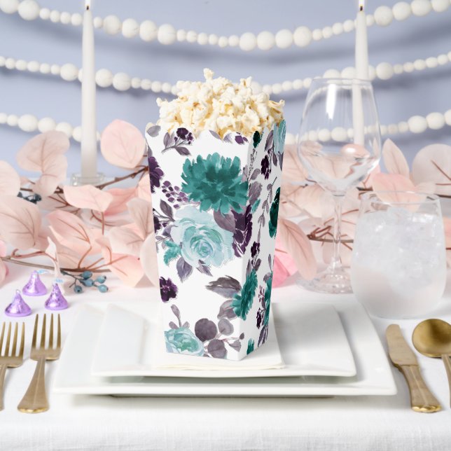 Moody Boho | Aquamarines Türkisfarben und Lila Mus Geschenkschachtel (Hochzeit)