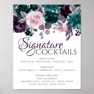 Moody Boho   Aubergine Lila Türkis Signature-Drink Poster