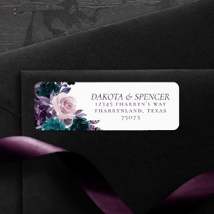 Moody Boho Aubergine Violett und Teal Rose Adres