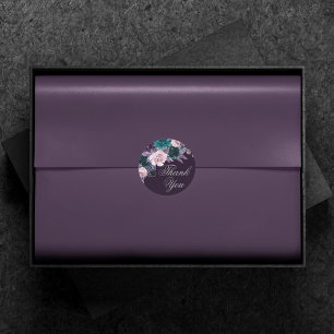 Moody Boho Dark Eggplant Lila Aquamarin Vielen D Runder Aufkleber