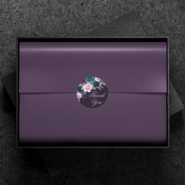 Moody Boho | Dark Eggplant Lila Aquamarin Vielen D Runder Aufkleber (Von Creator hochgeladen)