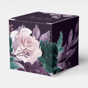 Moody Boho   Dark Eggplant Lila und Aquamarin Bouq Geschenkschachtel