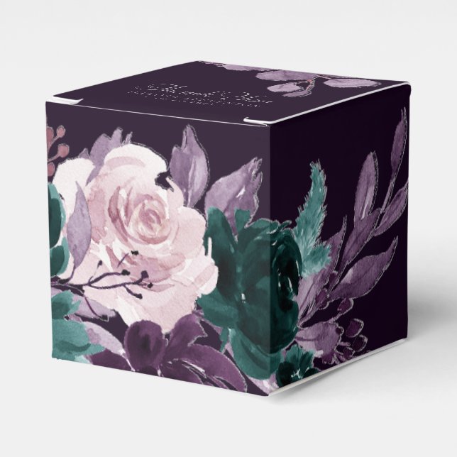Moody Boho | Dark Eggplant Lila und Aquamarin Bouq Geschenkschachtel (Vorderseite)