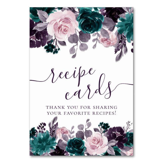 Moody Boho | Eggpflanze Lila Aquamarines gemeinsam Tischnummer (Vorderseite)