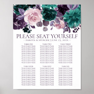 Moody Boho Eggplant Plum Floral Seebügel Self Ch Poster