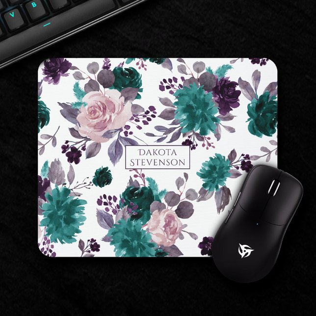 Moody Boho | Lila Blumenzuordnung Mousepad (Von Creator hochgeladen)