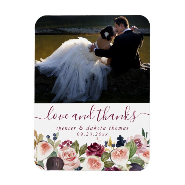 Moody Boho | Lila Eggplant Mauve Wedding Foto Magnet (Vertikal)