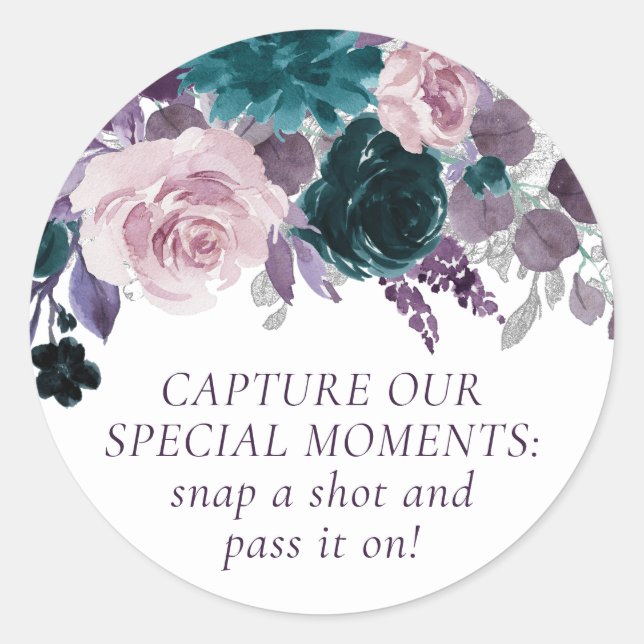 Moody Boho | Lila Entsorgungskamera von Eggplant Runder Aufkleber (Vorderseite)