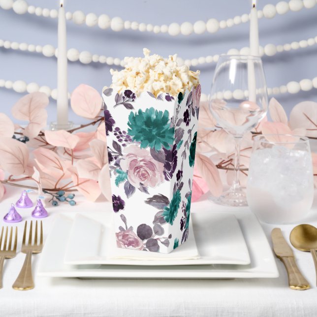 Moody Boho | Lila und Aquamarines Muster für Eggpl Geschenkschachtel (Hochzeit)