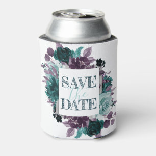 Moody Boho Save the Date Aquamarine und Lila Blu Dosenkühler