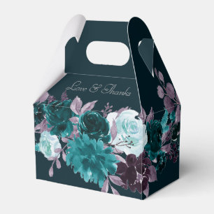 Moody Boho   Tief Aquamarine und Lila Blumenpraxis Geschenkschachtel