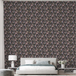 Moody Boho Watercolor Blush Wildflowers Muster Tapete
