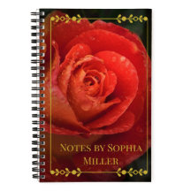 Moody Botanical Dark Red Rosen Gold Rahmen Notizbu
