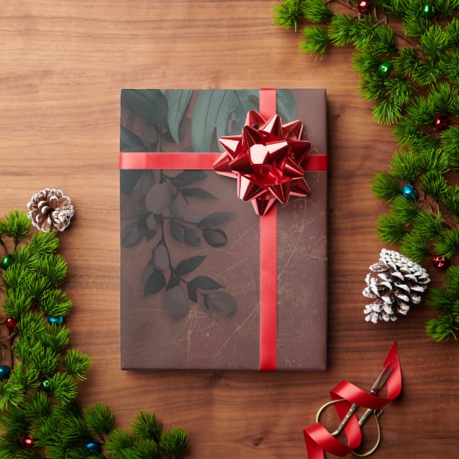 Moody Botanical Elegance Geschenkpapier (Feiertagsgeschenk)