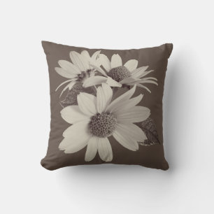 Moody Brown Daisy Benutzerdefiniertes Monogramm Ch Kissen