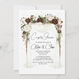 Moody Burgundy Floral Arch Couples Shower  Einladung