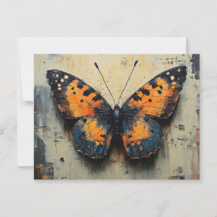 Moody Butterfly auf einer beängstigenden Mauer Postkarte