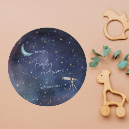 Moody Celestial Sky Moon & Stars Babydusche Pappteller