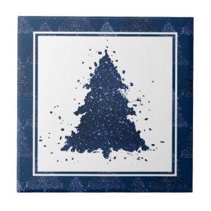 Moody Christmas Tree   Classy Dark Navy Blue Fliese